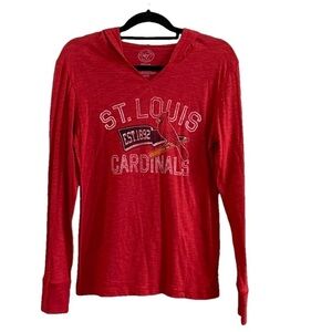 Women's '47 Brand St. Louis Cardinals Long Sleeve Hoodie Tee. Size M